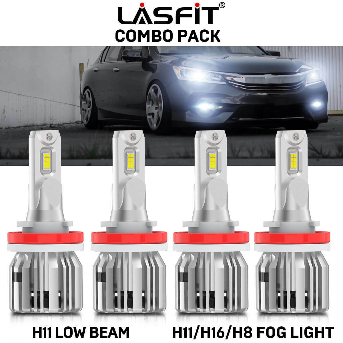 H11 LED Headlight Low Beam H16 H8 Fog Light Bulb Free Return Super White 6000K
