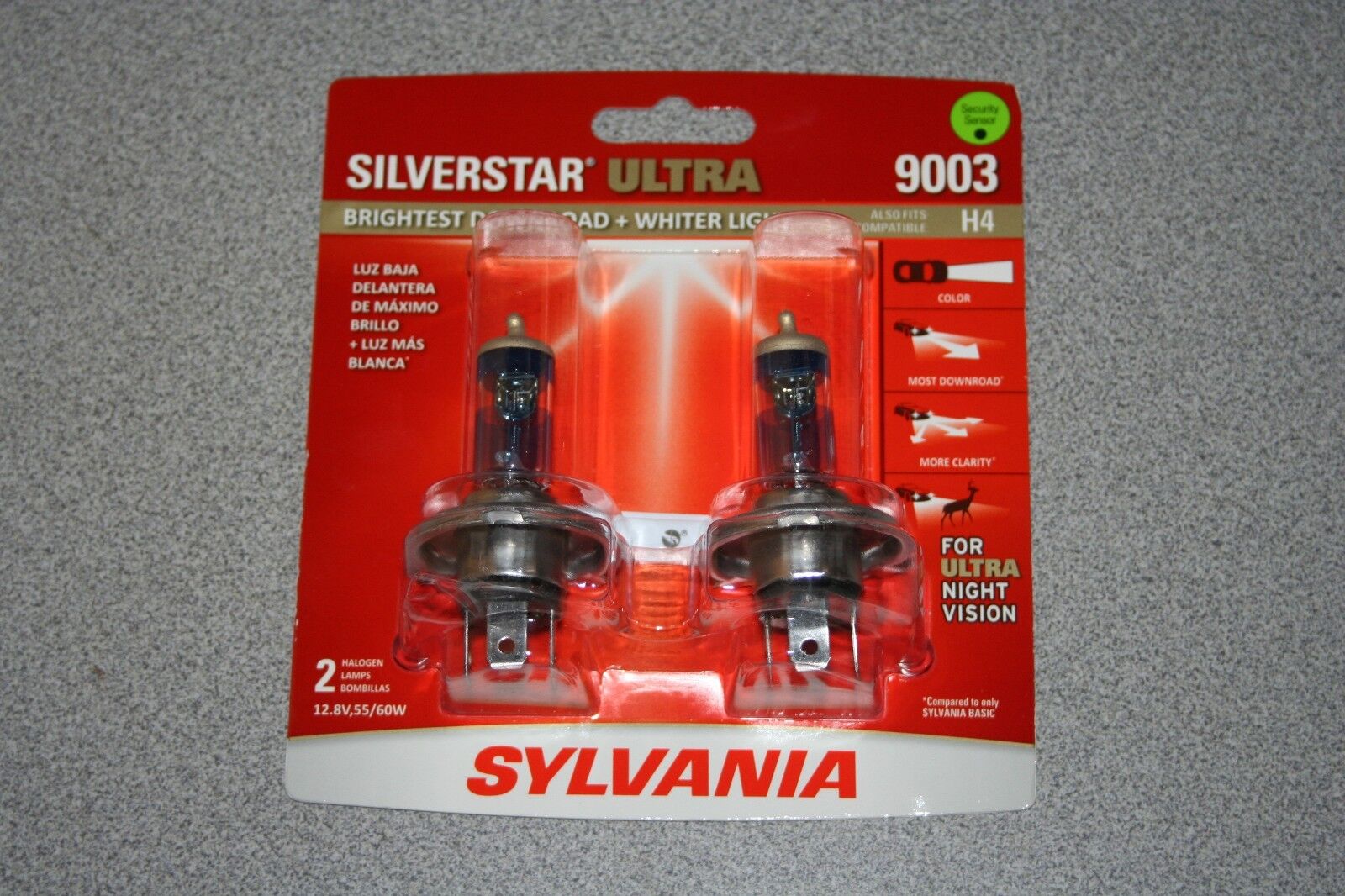 Sylvania Silverstar ULTRA 9003/H4 Pair Set High Performance Headlight Bulbs NEW