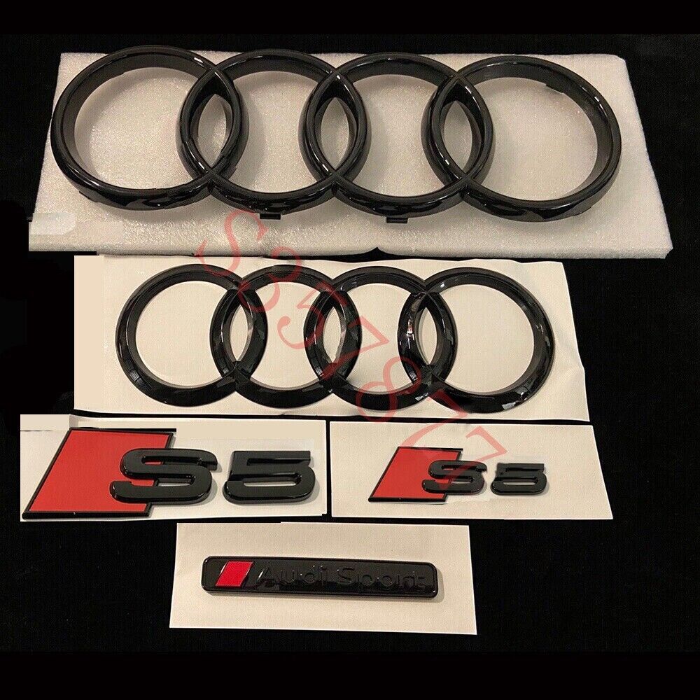 S5 Gloss Black Full Badges Package For Audi S5 F5 2017+ Exclusive Pack