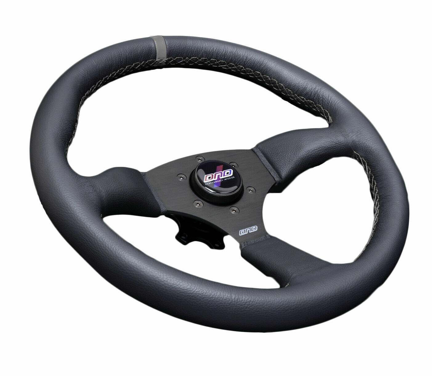 DND Performance Leather Touring Steering Wheel 350mm With Grey Stitch 