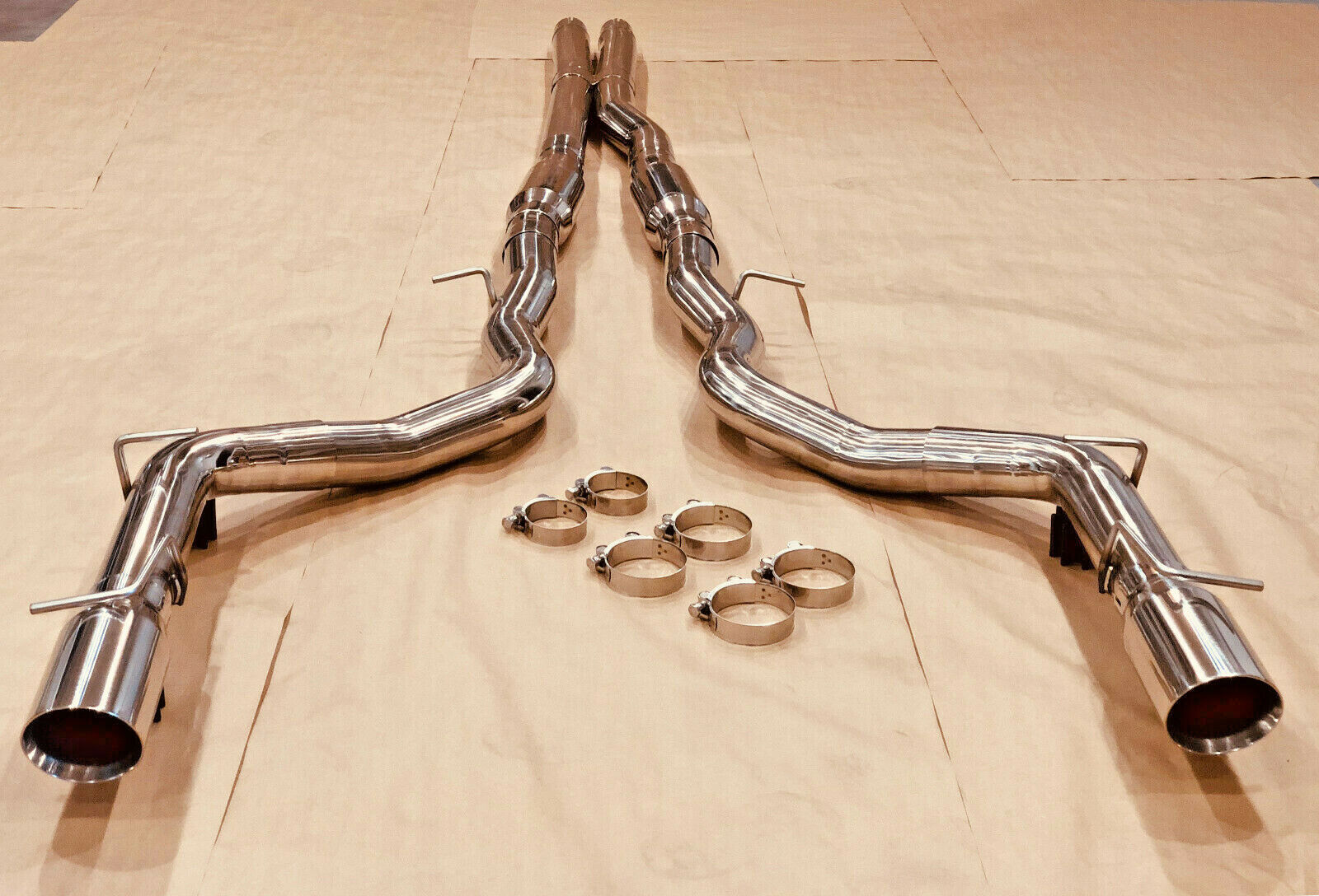HEMI 05-10 FOR Dodge 5.7L Exhaust System Stainless Steel Catback + Single TIPS