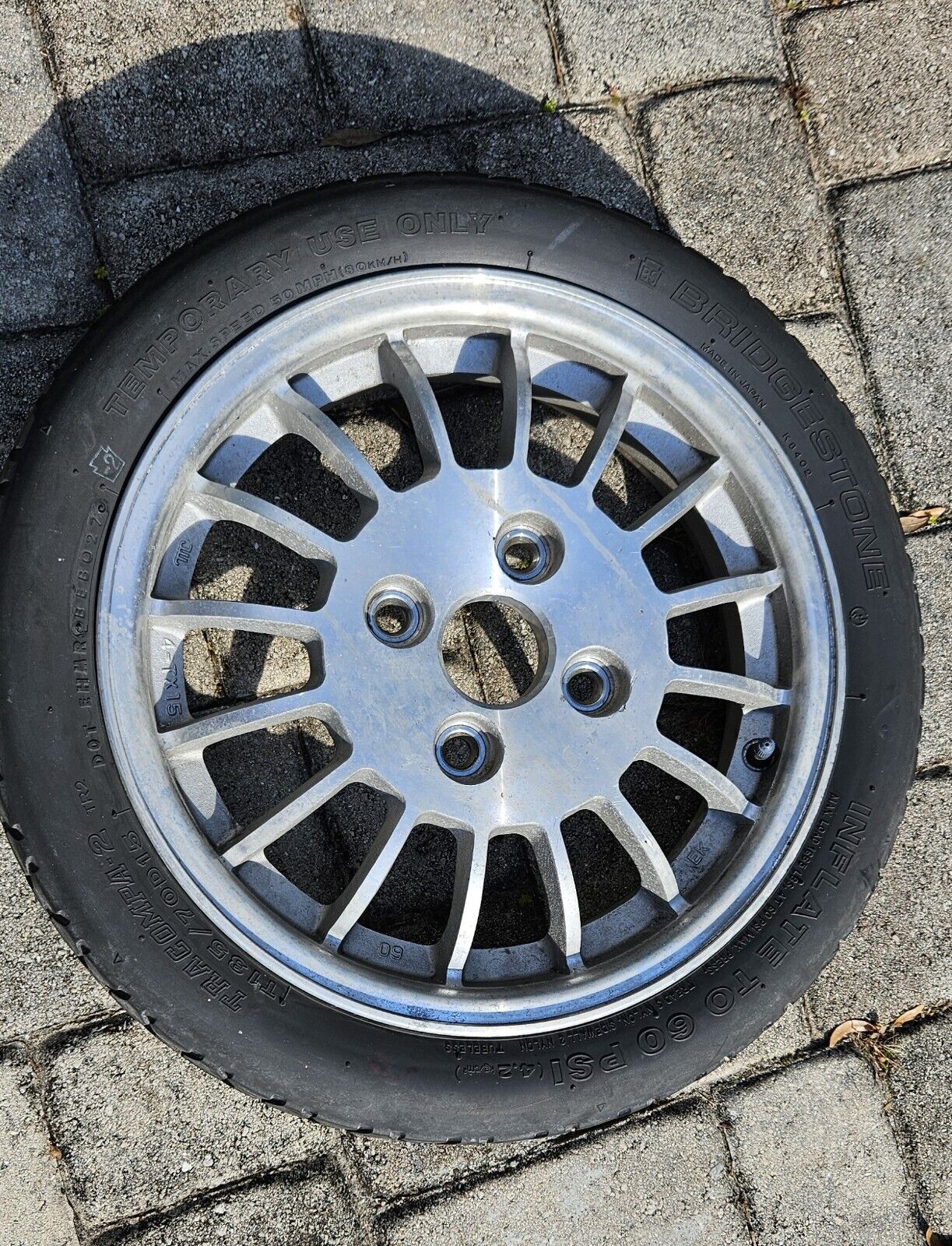 Mazda RX7 FC Spare Tire Aluminum 15x4 Enkei OEM Wheel RX-7 4x114.3 86-91 JDM