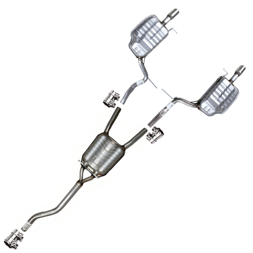 Stainless Steel Resonator Muffler Exhaust Kit fits: 2005-09 Audi A4 Quattro 2.0L