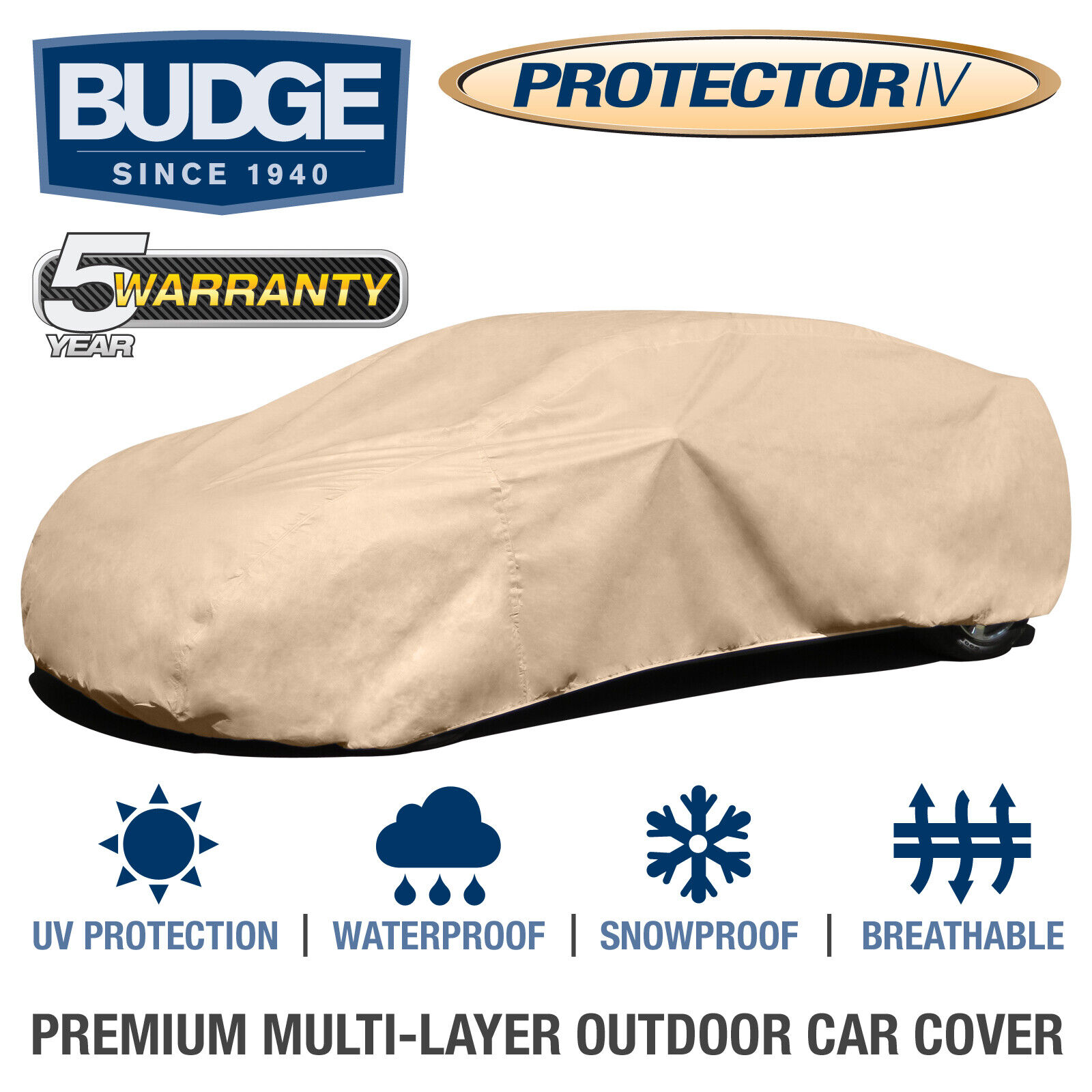 Budge Protector IV Car Cover Fits Pontiac Tempest 1968| Waterproof | Breathable