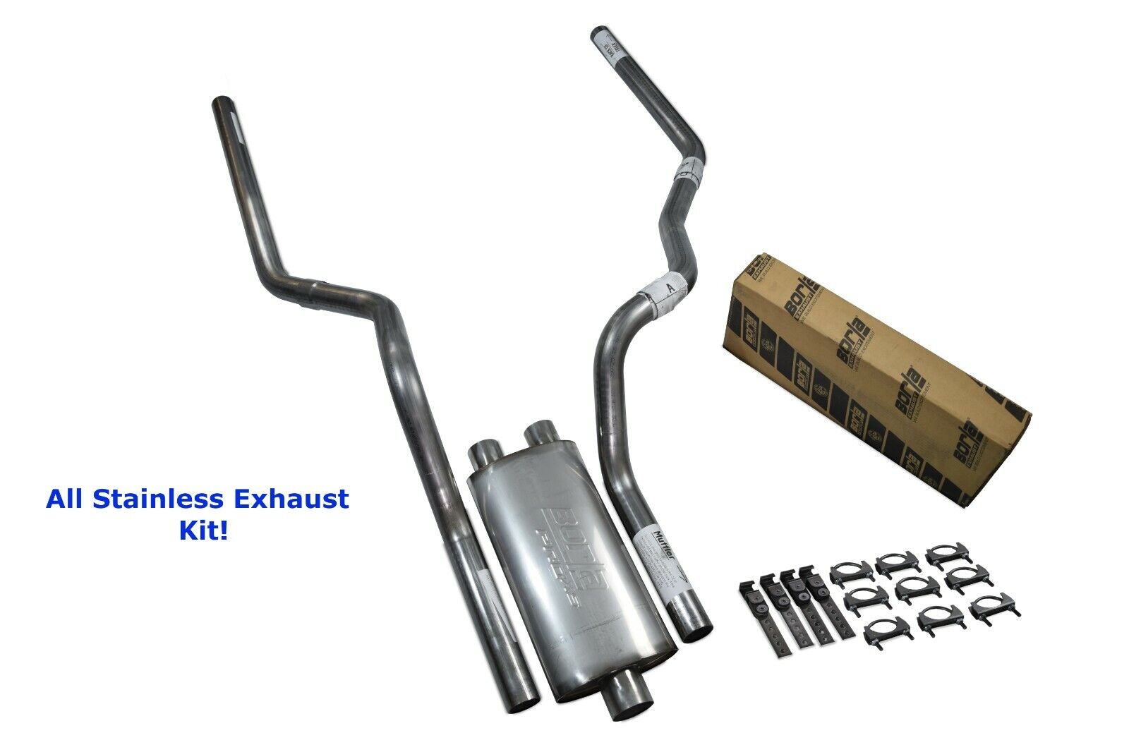 All-Stainless Dual Exhaust Kit Chevy GMC 1500 15-18 Borla Pro XS Rear Exit
