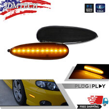 For 2004-2006 Pontiac GTO Smoked Lens Amber LED Front Bumper Side Marker Lights picture