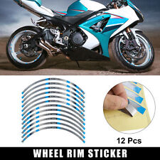 12pcs Fit 17inch Motorcycle Wheel Rim Decals for Suzuki GSX-R 250 Blue Gray picture