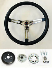 1964-1966 Nova Chevelle Impala Black on Chrome Steering Wheel 15