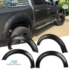 Fits 18-19 Ford F150 Pocket Style Fender Flares 4PC Set Smooth Black - PP picture