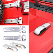 Silver Front Engine Hood & Rear Spare Tire Hinge Cover For Jeep Wrangler JL 18+ picture