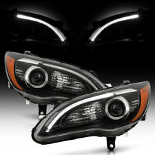 For 2011-2014 Chrysler 200 w/LED DRL Black Projector Headlights Pair Left+Right picture