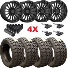 22 BLACK OFF ROAD MUD TIRES WHEELS PACKAGE SET 33 12.50 22 FORD 1997-2004 5X135 picture