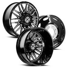 22x8.25 XF Off-Road XF-240 Black Milled 11-UP GM DUALLY Wheels 8x210 Set of 6 picture