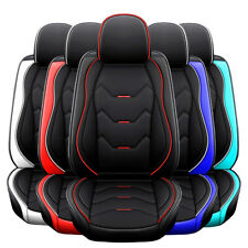 5 Seat Universal Car Seat Cover Deluxe Leather Full Set Cushion Protector Black picture