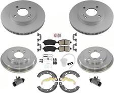 Front Brake Rotors Ceramic Pads & Rear Drums Shoes Fits Ford Fiesta SE 2011-2019 picture