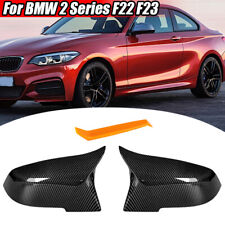 2PCS For BMW 2 Serier F22 Coupe F23 Carbon Fiber Black Side Rearview Mirror Caps picture