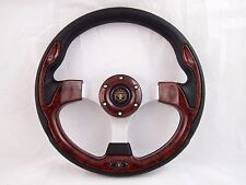 CLUB CAR PRECEDENT Wood Burl steering wheel golf cart With  Adapter 3 spoke picture