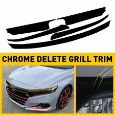 Chrome Delete Blackout Overlay for 2021-2022 Honda Accord Front Grill Trim Black picture