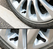 4x FOR SEAT LEON IBIZA ATECA Wheel METAL Tire Valve Cover Caps SATIN BLACK picture