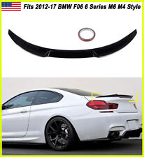 M4 Style Trunk Spoiler Glossy Black Fits 12-17 BMW F06 6 Series Coupe & Gran M6 picture