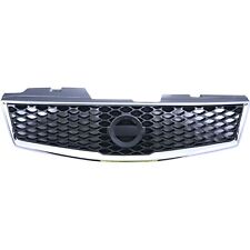 Grille For 2009-2012 Nissan Sentra Chrome Shell w/ Gray Insert Plastic picture