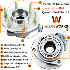 Pair Rear Wheel Hub Bearing for Cadillac CTS 2004-2009 08 SRX 2005-2011 STS 3.6L picture