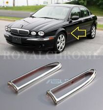 UNICUS 2x BRIGHT CHROME Side Marker Lamp Indicator Trims for Jaguar X Type 01-09 picture