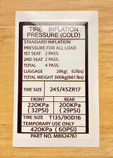 3000GT Stealth Tire Info Decal (17
