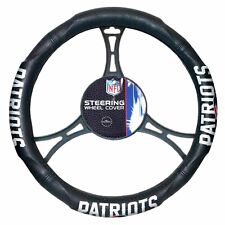NFL New England Patriots Car Truck Black Synthetic Leather Steering Wheel Cover picture
