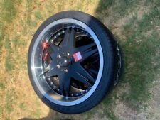 CLEAR 255/35ZR2097WXL TIRES WITH BLACK RIMS, picture