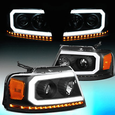 FOR 2004-2008 FORD F150 MARK LT LED DRL SEQUENTIAL SIGNAL PROJECTOR HEADLIGHTS picture