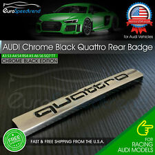 Audi Quattro Chrome Black Emblem 3D Rear Trunk Badge OEM for A3 A4 A5 A6 A8 Q5 picture