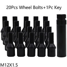 20pc Car Black Wheel Spline Lug Bolts + 1X Key M12x1.5 For BMW M1 M3 M5 M6 Z3 Z4 picture