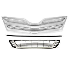 For Toyota Venza 13-2016 3x Silver Upper Grille & Lower Mesh Grill & Molding Set picture