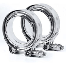 2 x 2inch Stainless Steel V-Band Clamp & Flange Kit for Muffler Exhaust Downpipe picture