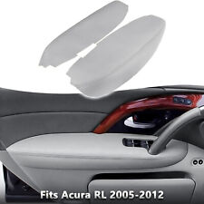 Fits 2005-2012 Acura RL Front Door Panel Armrest Leather Cover Trim Gray 2pcs picture