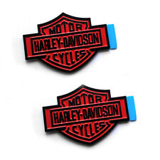 2x OEM Black Harley Davidson Fuel Tank Emblems Badges Dyna Sportster Street Red picture