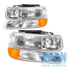 For 99-02 Chevy Silverado 00-06 Tahoe Suburban Clear Headlights + Signal Lights picture