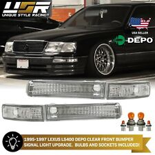 DEPO Crystal Clear Front Bumper Signal Lights For 1995-1997 Lexus LS400 LS 400 picture