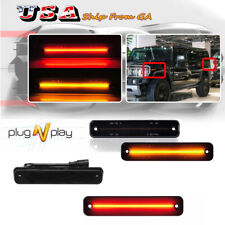 4x Smoked Led Front & Rear Amber Red Side Marker Lights For Hummer H2 2003-2009 picture