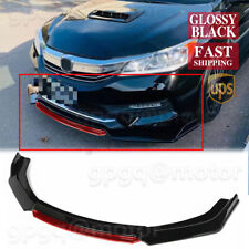 For Honda Accord 2016-17 Glossy Black & Red JDM Style Front Bumper Lip Splitter picture
