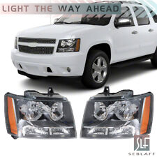 For 2007-2014 Avalanche/Suburban/Tahoe Black Headlights Amber Corner Right+Left picture