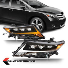 Fits 2009-2016 Toyota Venza LED Headlights Headlamps Projector DRL Black Set picture