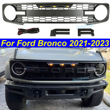 Front Grille For 2021 2022 2023 Ford Bronco Raptor Style Grill Matte Black W/LED picture