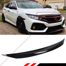 FOR 2016-2021 HONDA CIVIC Si GLOSS BLACK FRONT HOOD BUMPER UPPER TRIM NOSE COVER picture