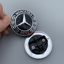 For Mercedes Benz AMG C300 C43 C63 Black Silver Laurel Wreath Hood Badge Emblem picture