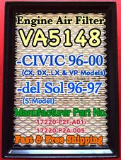 Engine Air Filter For Civic(96-00) del Sol(96-97)  VA5148 Fast &  picture