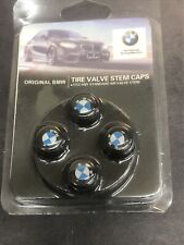BMW Tire Valve Stem Caps 36110421544 NEW Sealed Original Black 4 Wheel Set CA picture