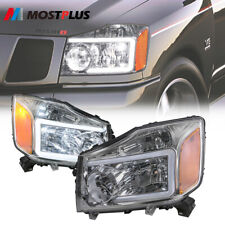 Set(2) Chrome LED Headlight Assembly Front Lamps For 2004-2012 Nissan Titan picture