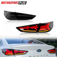 Pair LH +RH Smoked LED Rear Lamps Tail Lights For 2018-2019 Hyundai Sonata picture